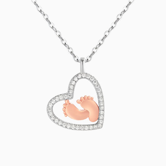 Baby Footprint Love Necklace