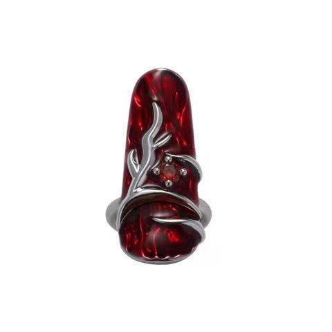 Flame Red Liquid Metal Ring - Gleamse