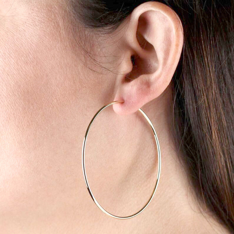 Simple Big Circle Hoop Earrings