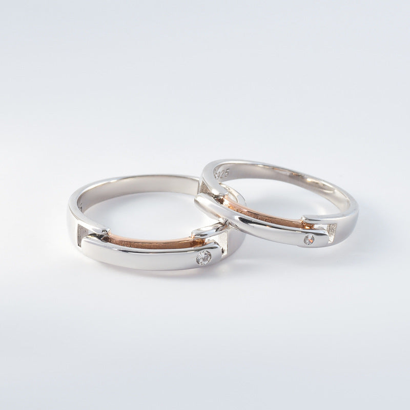 Twin Souls Flip-Open Sterling Silver Couple Rings