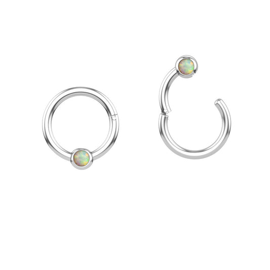 Stainless Steel Opal Nose Ring