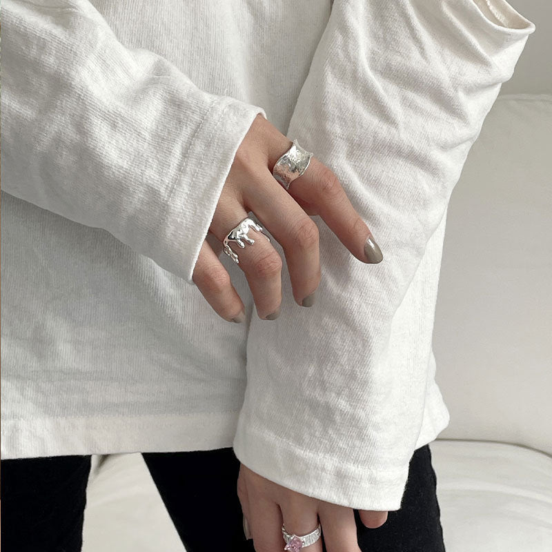 Geometric Irregular Water Drop Ring - Gleamse