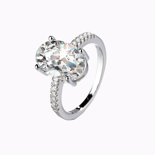 European And American Entry Lux Advanced Elegant Simulation Moissanite Diamond Ring - Gleamse