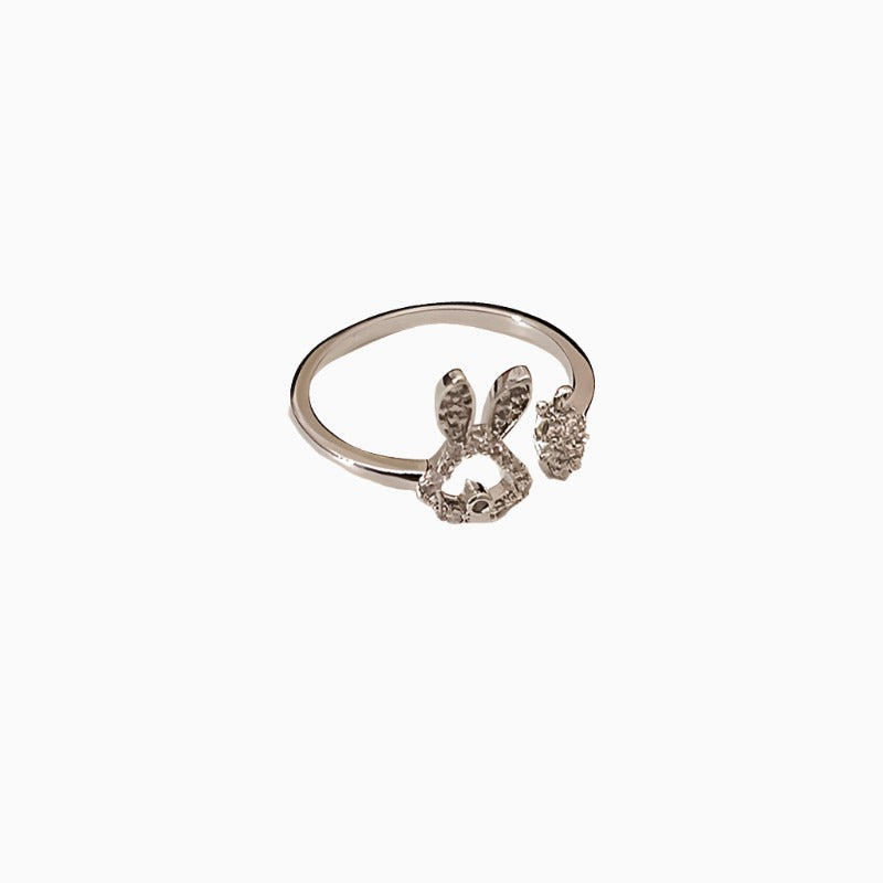 Asymmetric Sterling Silver Carrot Rabbit Ring