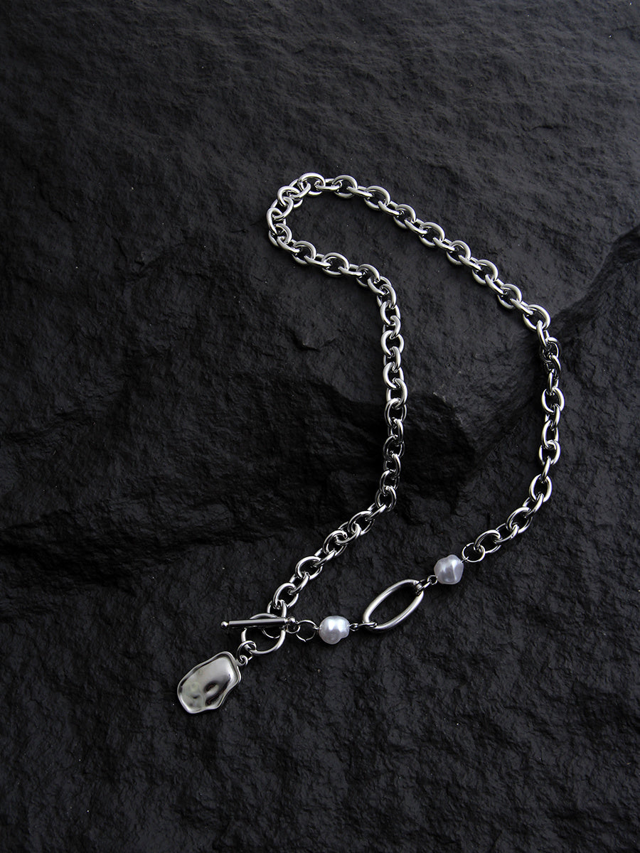 Unique Men's Pearl Chain Necklace