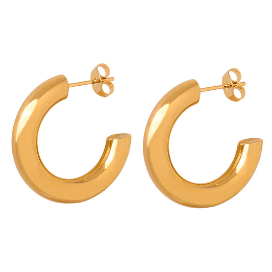 Simple Fashion Personality Golden Hoop Earrings