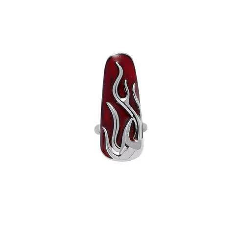 Flame Red Liquid Metal Ring - Gleamse