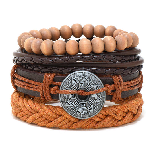 Casual Multi-layer Mens Leather Bracelet