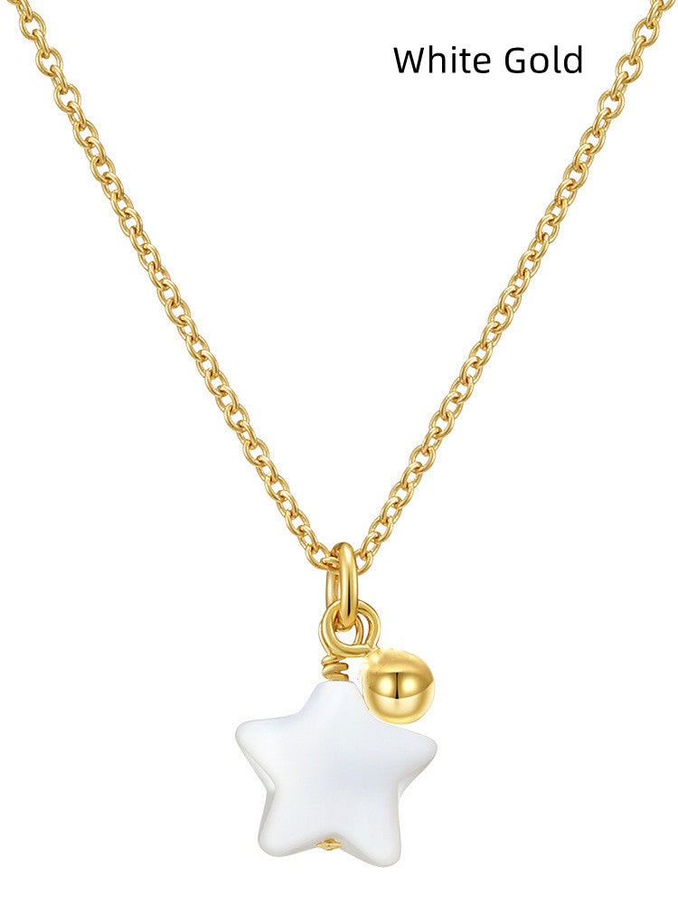 Gold-Plated Silver Sterling Star Charm Necklace